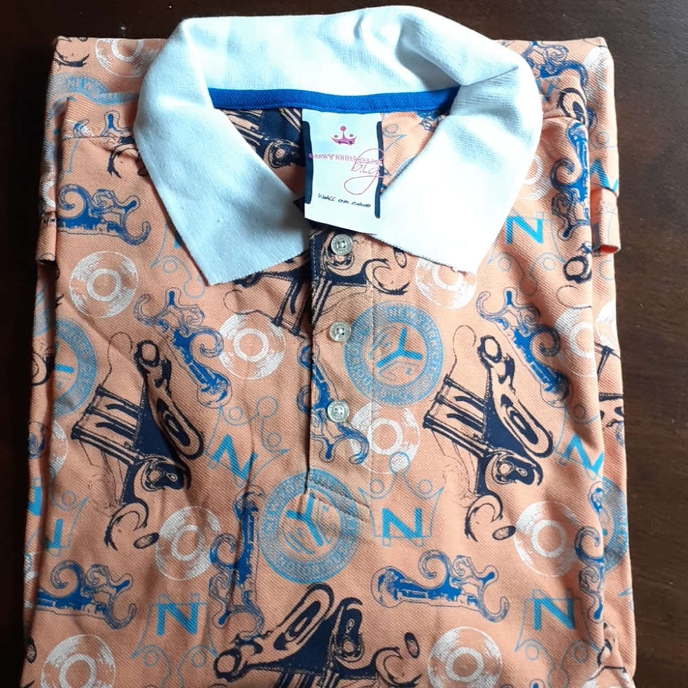 VTG Notorious B.I.G. 2XL orange Polo Shirt NOS New Tags 2000's